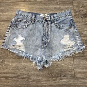 Hollister‎ California Cut Off High Rise Distressed Jean Shorts Womens 5/27 Denim